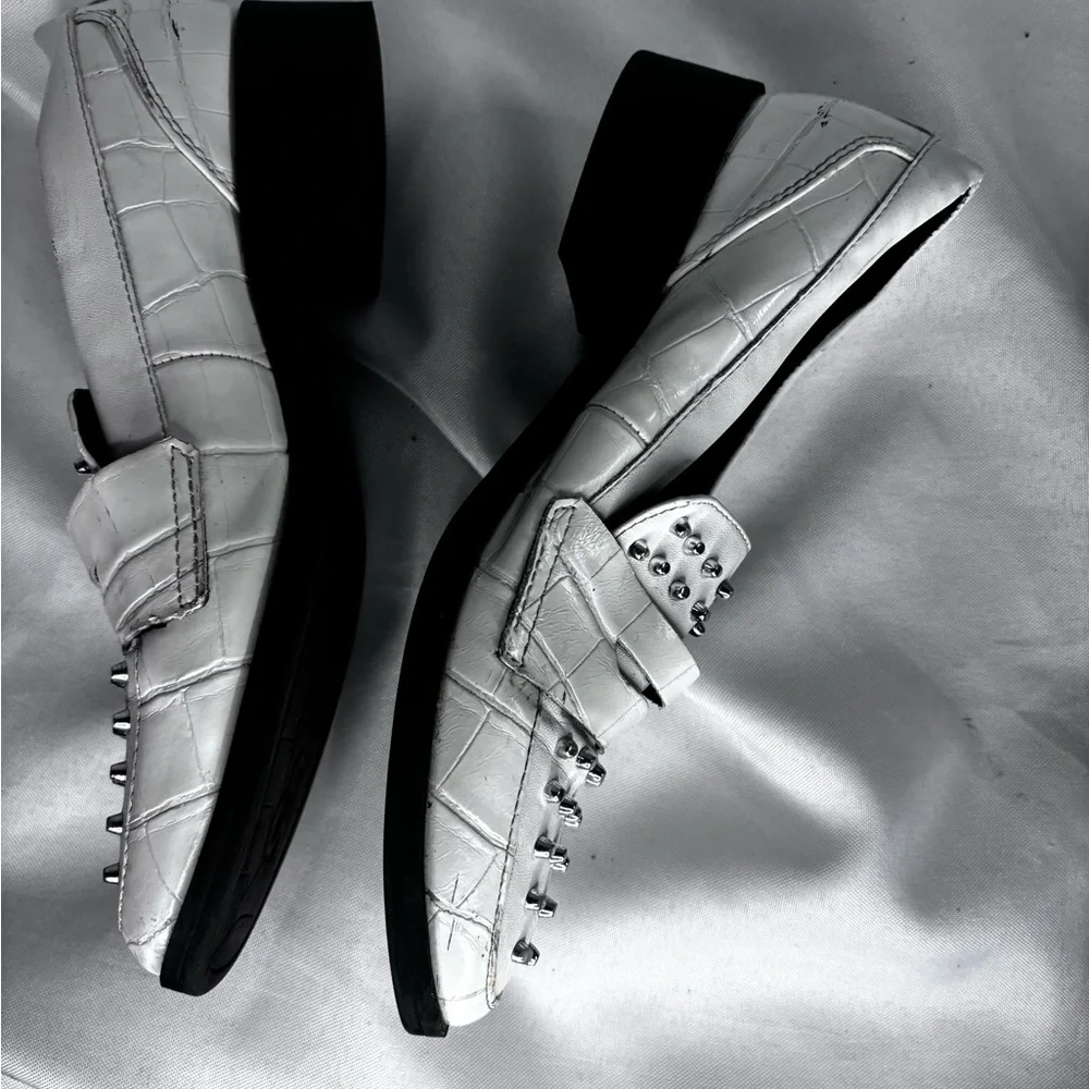 Circus by Sam Edelman White Loafers with Silver‎ Accents